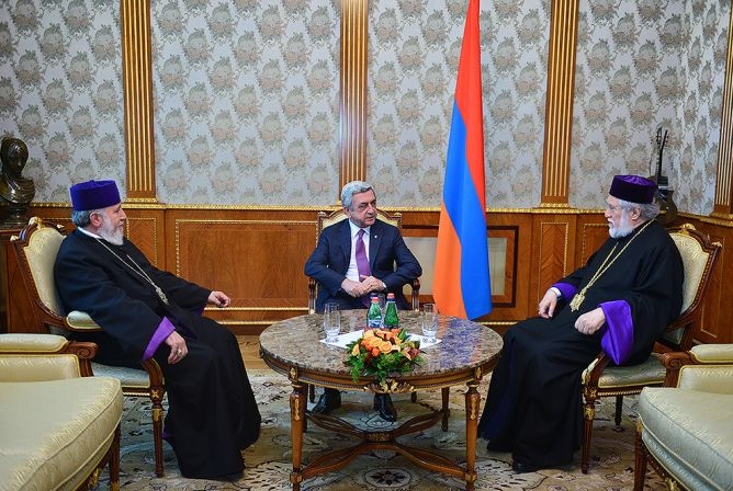 Catholicoi Meet with Armenia’s President Serzh Sargsyan