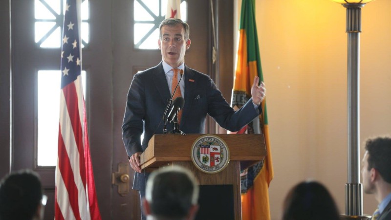 June 14, 2016 - Very Rev. Fr. Pakrad Berjekian Attends Interfaith Iftar Dinner - Event Organized by the Human Relations Commission of the City of Los Angeles - Mayor Eric Garcetti Delivers Keynote Address