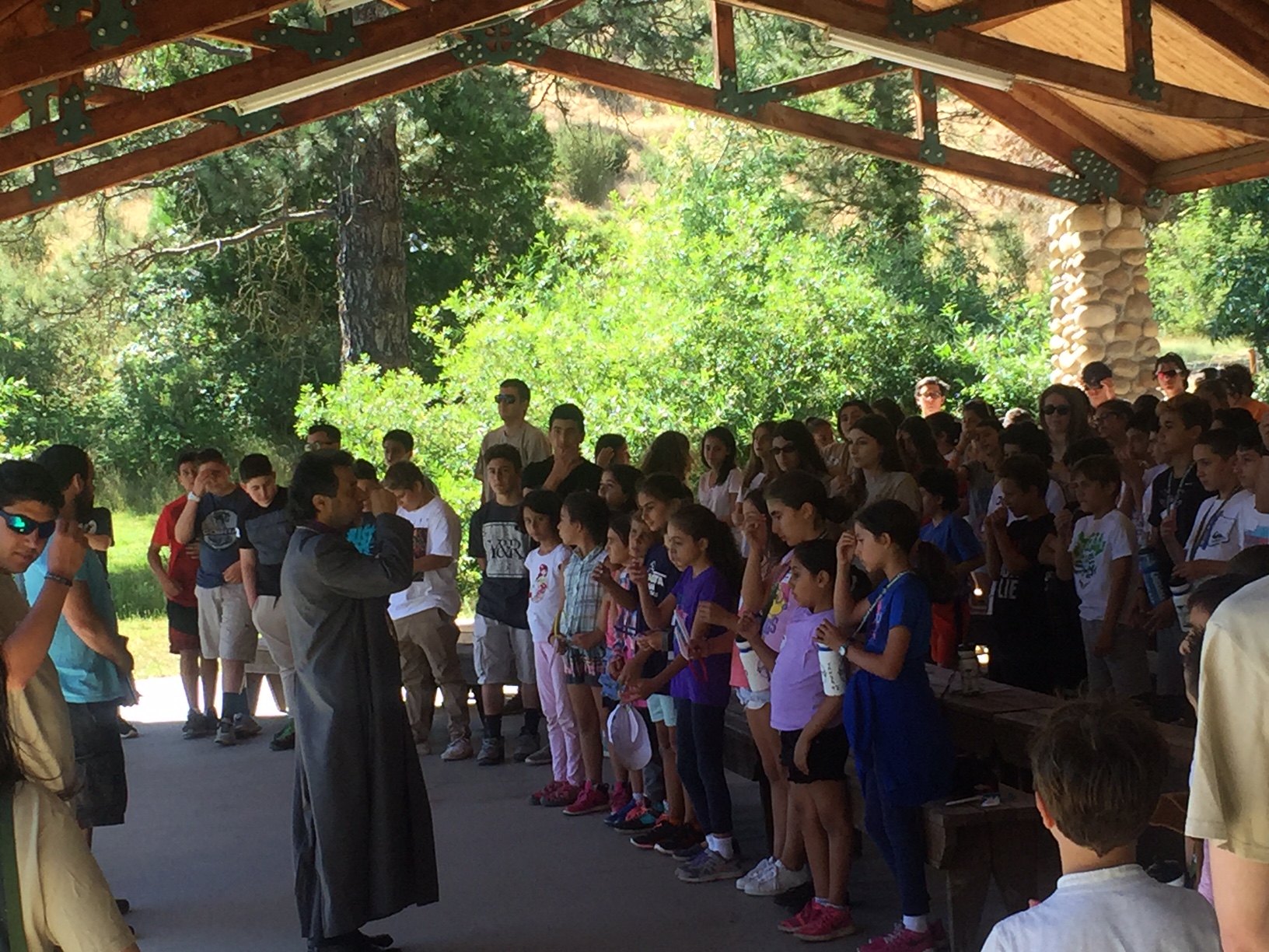 Primate Visits "Abp. Vatche Hovsepian Summer Camp"  Meets with Campers and Delivers Spiritual Message
