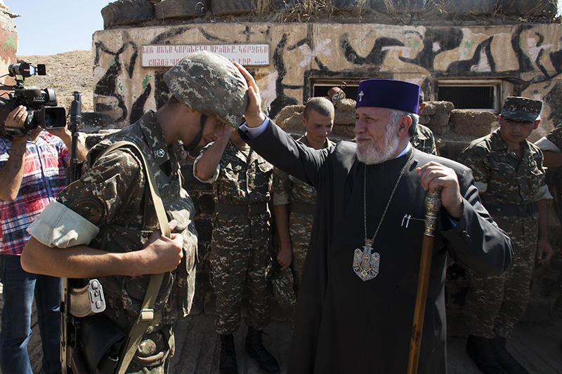 Catholicos of All Armenians Visited the Frontline in Artsakh