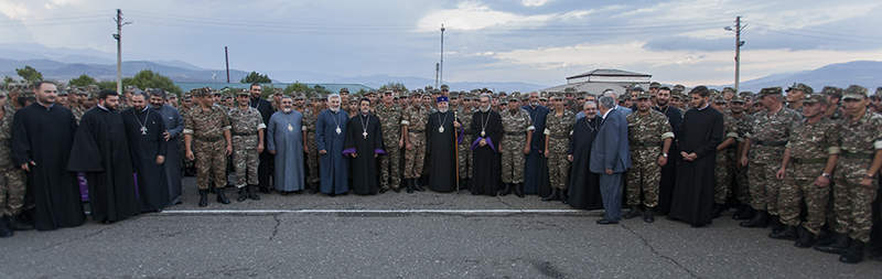 Catholicos of All Armenians Met With Soldiers of NKR Defense Army