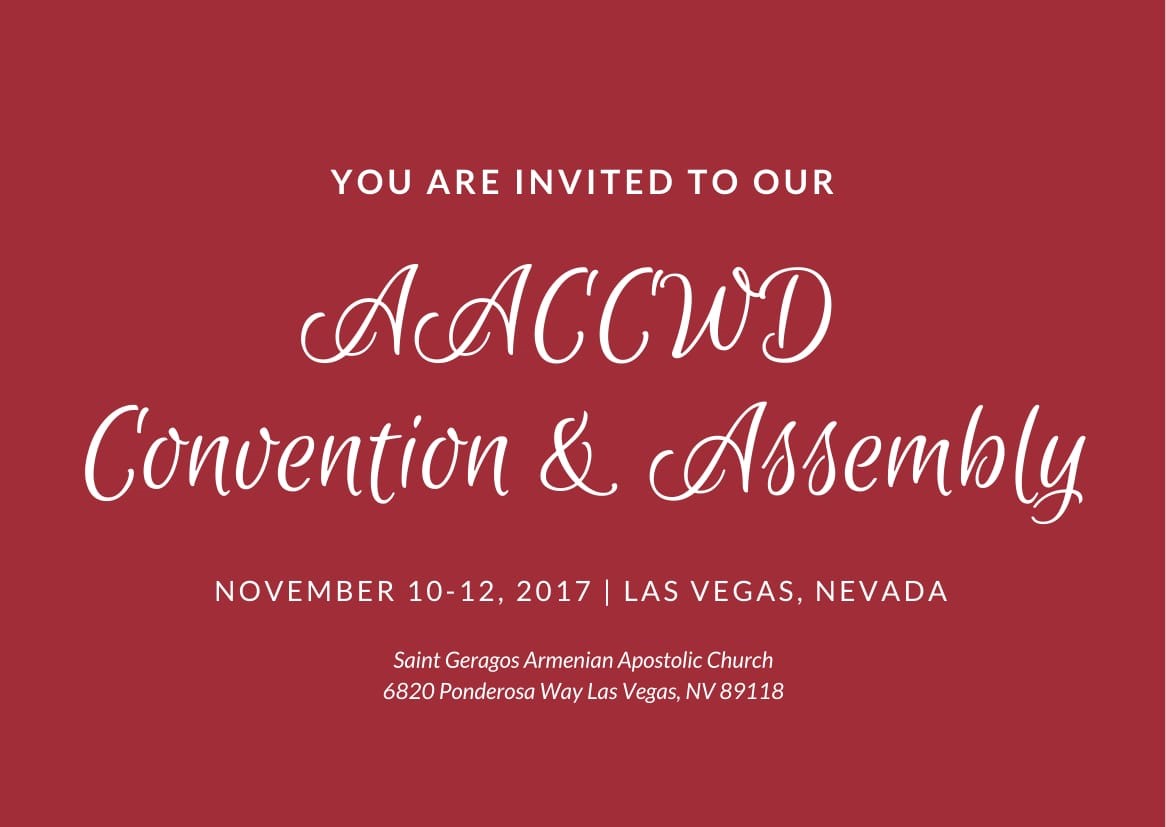 AACCWD Convention and Assembly to be Held on November 10-12, 2017