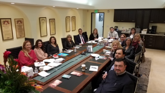 Archbishop Hovnan Derderian Scholarship Fund's Board Convenes Meeting at the Western Diocese