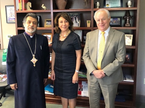Primate Meets with Woodbury University President Dr. David Steele-Figueredo and Board Member Mrs. Maria Mehranian 