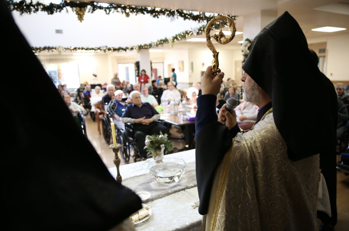 Primate and Diocesan Clergy Deliver Christmas Greetings to Ararat Home Residents