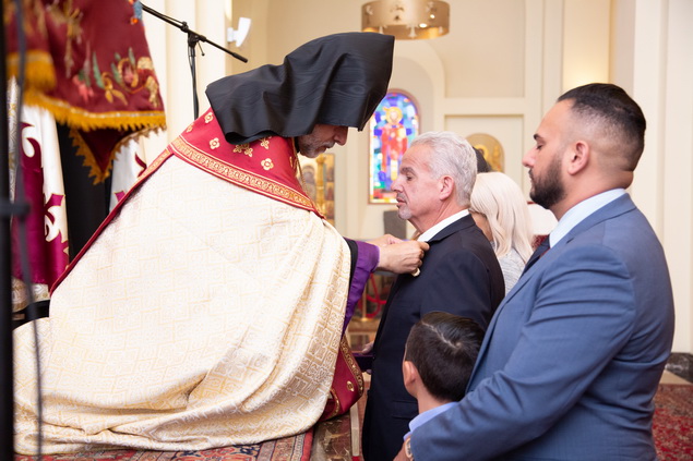 St. Leon Armenian Cathedral Godfather Vartan Nazerian Receives Pontifical Encyclical - Honored with St. Nerses the Graceful Medal 