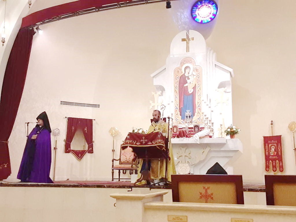 Primate of the Diocese of the Armenian Church of the Armenian Church of Damascus H.G. Bishop Armash Nalbandian Celebrant at St. Leon Armenian Cathedral